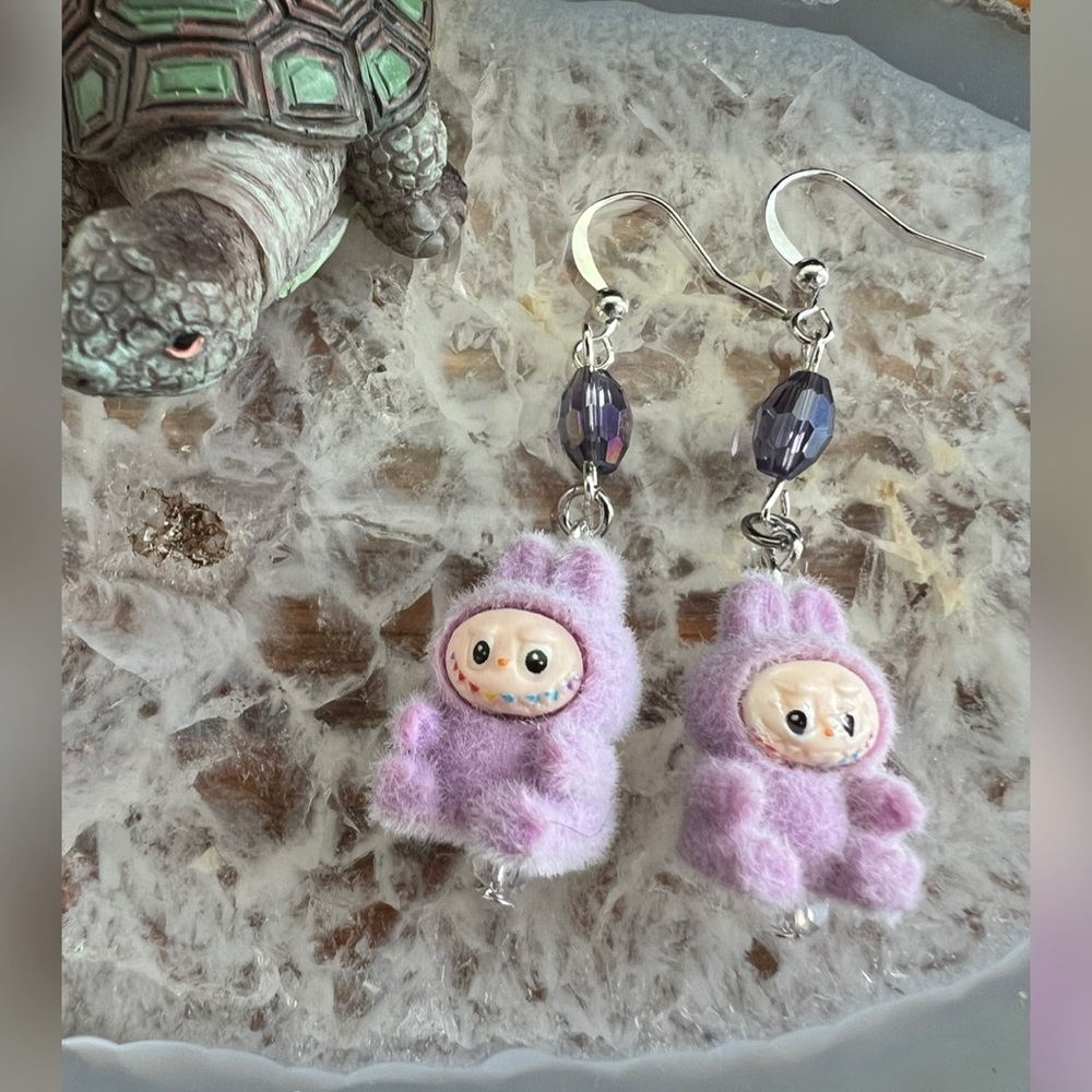 Purple Labubu Dangle Earrings